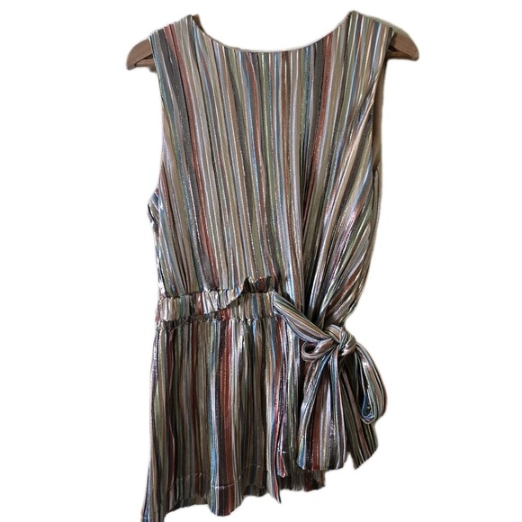 Eva Franco Anthropologie Clinquant Shimmer Striped Multicolor‎ Sleeveless Top XL - Picture 1 of 9